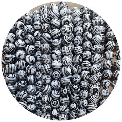 मैलाकाइट मोती अनुकरण मैलाकाइट पत्थर मोती गोल ढीला पत्थर मोती DIY गहने के लिए