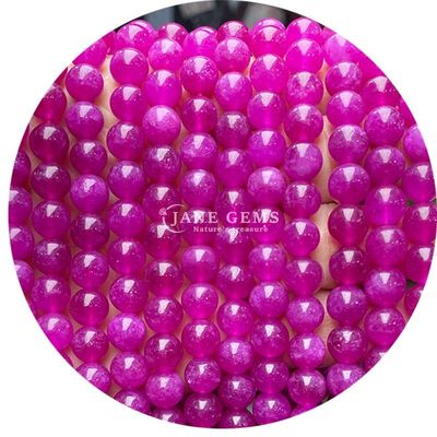 चमकदार चिकनी हेथियन सफेद जेड हल्की पीच हल्की पीच DIY आभूषण बनाने के लिए ढीले मोती