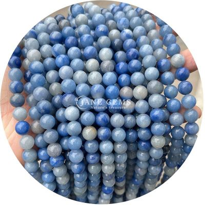 प्राकृतिक ढीला पत्थर मोती स्ट्रैंड रत्न गुलाबी एवेन्टुरिन गोल DIY आभूषण बनाने के लिए चिकनी