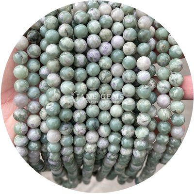 Round Loose Stone Beads Natural Loose Peace Jade Australian Jade For Jewelry Making