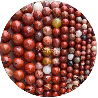 हस्तनिर्मित क्रिस्टल आभूषण DIY शिल्प गोल लाल जैस्पर मोती के लिए कंगन हार