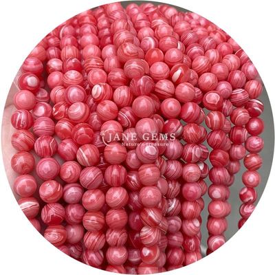 आभूषण के लिए प्राकृतिक काले धारीदार रोडोक्रोसाइट रत्न मोती DIY कंगन बनाना