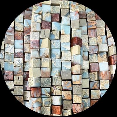 प्राकृतिक दक्षिणी जेड अमेज़ॅनइट स्क्वायर आकार रत्न मोती DIY गहने और उपचार ऊर्जा के लिए स्ट्रैंड्स