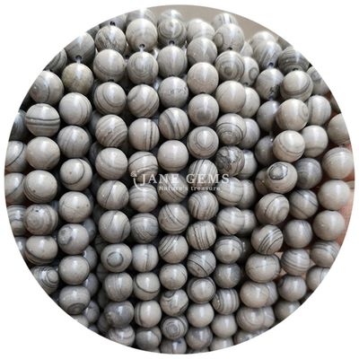 ढीली गोल बैंगनी लकड़ी अनाज पत्थर प्राकृतिक ढीली रत्न पत्थर मोती आभूषण बनाने के लिए