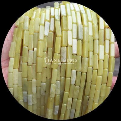 प्राकृतिक रत्न मोती आयताकार आकार नींबू नीलमणि हाउलाइट DIY के लिए ढीला स्ट्रैंड्स