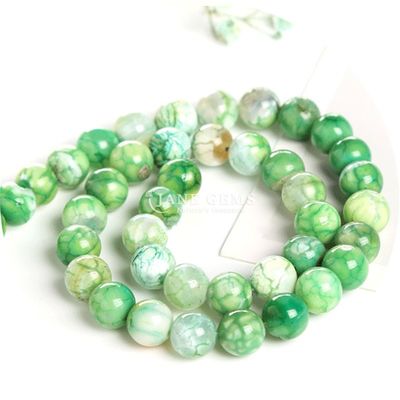 पॉलिश चिकनी गोल आकार ढीली मोती के तार विभिन्न ज्वैलरी बनाने के लिए बर्फ Agate