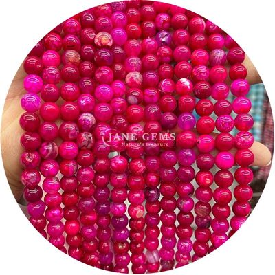 पॉलिश चिकनी गोल आकार ढीली मोती के तार विभिन्न ज्वैलरी बनाने के लिए बर्फ Agate