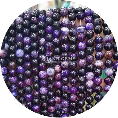 पॉलिश चिकनी गोल आकार ढीली मोती के तार विभिन्न ज्वैलरी बनाने के लिए बर्फ Agate