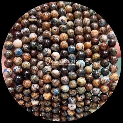 विभिन्न प्रकार के गोल आकार चांदी ऑब्सीडियन सनस्टोन प्राकृतिक पॉलिश पत्थर मोती