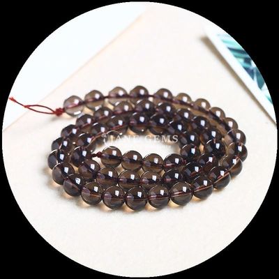 गोल रत्न आग क्वार्ट्ज धुएंदार क्वार्ट्ज मणि स्ट्रैंड्स DIY आभूषण शिल्प के लिए विभिन्न रंगों में