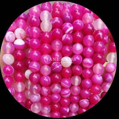 बहुरंगी गोल कट रत्न मोती पीला नीला धारीदार आगत DIY आभूषण बनाने और उपचार कंगन के लिए
