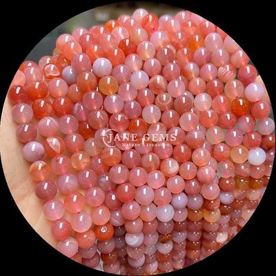 DIY आभूषण बनाना 8 मिमी गोल प्राकृतिक रत्न मोतियों में चेरी अजात और विभिन्न अजात स्ट्रैंड्स के लिए बालियां