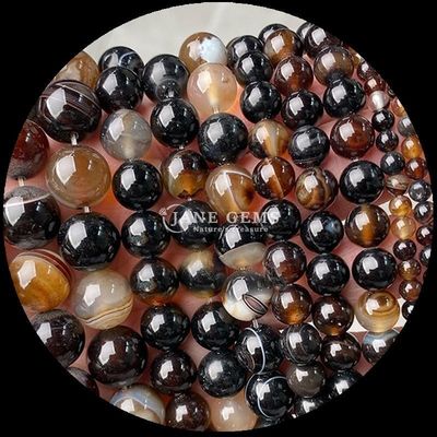 रत्न 8 मिमी मोती विभिन्न अजात मोती हरे अजात कार्नेलियन ब्राउन अजात ढीले मोती DIY के लिए स्ट्रैंड्स