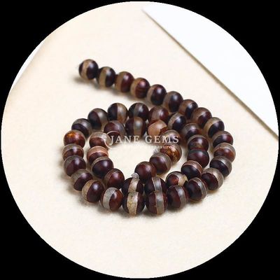 DIY आभूषण बनाना आवश्यक बहुरंगी तिब्बती अजात मोती तीन आंखें डज़ी पॉलिश तकनीक के साथ ढीली मोती स्ट्रैंड्स