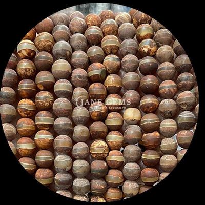 गोल आकार तिब्बती अजात मोती DIY आभूषण बनाने के लिए ढीले मोती के तार
