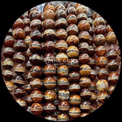 गोल आकार तिब्बती अजात मोती DIY आभूषण बनाने के लिए ढीले मोती के तार