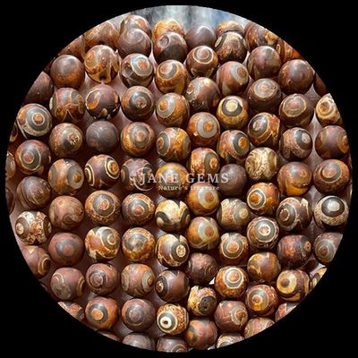 गोल आकार तिब्बती अजात मोती DIY आभूषण बनाने के लिए ढीले मोती के तार