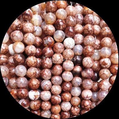 प्राकृतिक रत्न मोती गोल कट फायर Agate मोतीदार कपड़े के लिए ढीले मोती के धागे सजावट बनाया