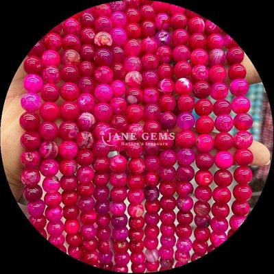 प्राकृतिक रत्न मोती गोल कट फायर Agate मोतीदार कपड़े के लिए ढीले मोती के धागे सजावट बनाया