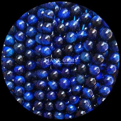 रत्न गोल आकार का मोती नीली बाघ की आंख DIY आभूषण और उपहार के लिए ढीला मोती स्ट्रैंड्स