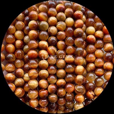 रत्न गोल आकार का मोती नीली बाघ की आंख DIY आभूषण और उपहार के लिए ढीला मोती स्ट्रैंड्स