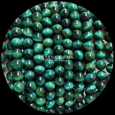 रत्न गोल आकार का मोती नीली बाघ की आंख DIY आभूषण और उपहार के लिए ढीला मोती स्ट्रैंड्स