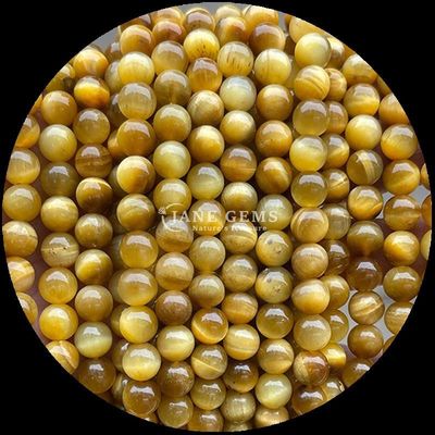 DIY आभूषण बनाना आवश्यक रत्न मोती 8 मिमी गोल आकार टाइगर की आंख ढीला मोती स्ट्रैंड्स