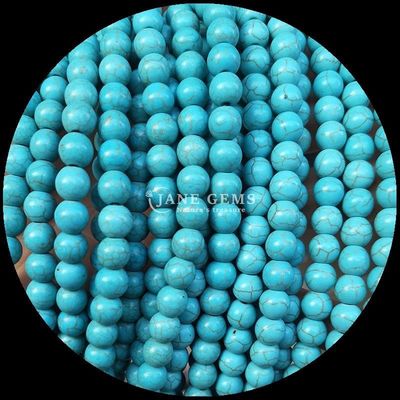 DIY आभूषण बनाना गोल कट रत्न 8 मिमी आकार और विभिन्न रंगों में तुर्कज़ मोती के तार