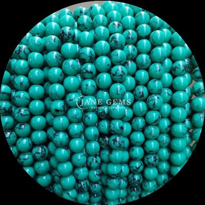DIY आभूषण बनाना गोल कट रत्न 8 मिमी आकार और विभिन्न रंगों में तुर्कज़ मोती के तार