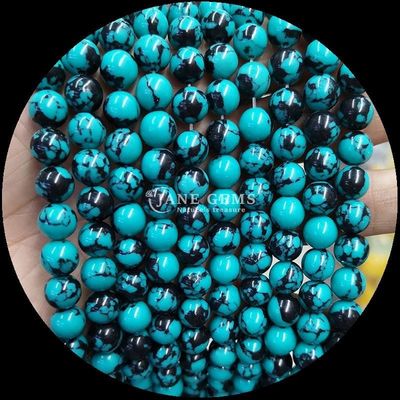 DIY आभूषण बनाना गोल कट रत्न 8 मिमी आकार और विभिन्न रंगों में तुर्कज़ मोती के तार