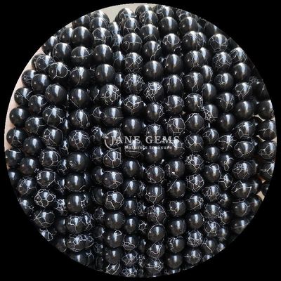 DIY आभूषण बनाना गोल कट रत्न 8 मिमी आकार और विभिन्न रंगों में तुर्कज़ मोती के तार