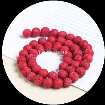 बहुरंगी रत्न विभिन्न रंग प्राकृतिक लावा पत्थर उपचार पत्थर DIY गहने के लिए ढीला मोती स्ट्रैंड्स
