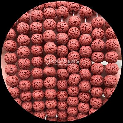प्राकृतिक रत्नों के साथ DIY आभूषण बनाना मोती गोल आकार उपचारात्मक रत्न रंगीन लावा पत्थर उपहार के लिए ढीले मोती के तार