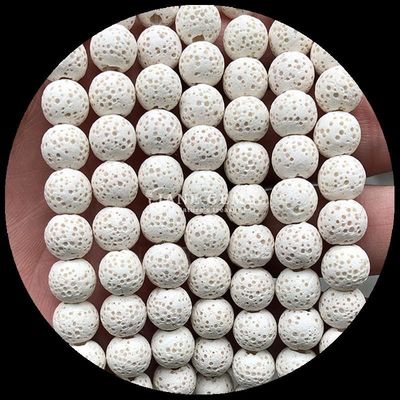 प्राकृतिक रत्नों के साथ DIY आभूषण बनाना मोती गोल आकार उपचारात्मक रत्न रंगीन लावा पत्थर उपहार के लिए ढीले मोती के तार