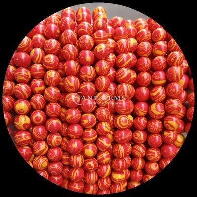 रत्न मोती DIY आभूषण बनाने के लिए विभिन्न सिंथेटिक रंग मलाकाइट मोती