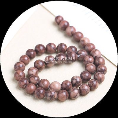 गोल आकार रत्न मोती लकड़ी पैटर्न कंगन के लिए ढीले मोती स्ट्रैंड्स हस्तनिर्मित सजावट