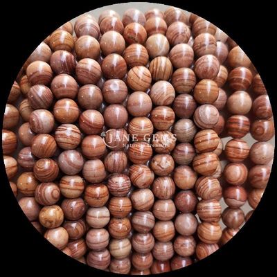 गोल आकार रत्न मोती लकड़ी पैटर्न कंगन के लिए ढीले मोती स्ट्रैंड्स हस्तनिर्मित सजावट