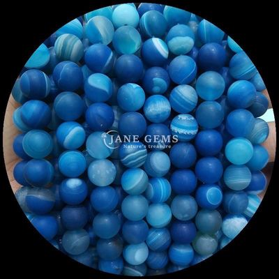प्राकृतिक रत्न विभिन्न बैंडिंग Agate Frosted गोल Agate ढीला मोती स्ट्रैंड्स अपने हार संग्रह के लिए सही अतिरिक्त