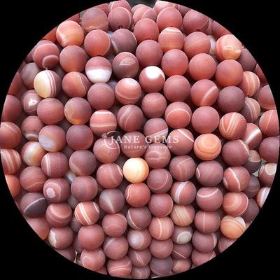 8 मिमी प्राकृतिक रत्न मोती रत्न मोती विभिन्न बैंड्ड अजट फ्रॉस्टेड ढीले मोती स्ट्रैंड्स हस्तनिर्मित मोती सामान के लिए