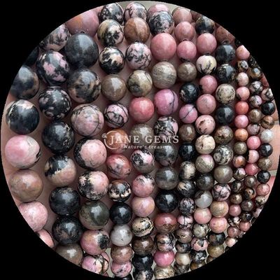 रत्न गोल आकार हाउलाइट रोहडोनाइट क्रिस्टल स्टोन DIY आभूषण के लिए विभिन्न उपचार पत्थर प्रकार