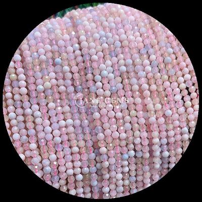 DIY गहने बनाने के साथ रत्न मोती विभिन्न रत्न रंग बाजार से गोल faced Morganite स्पष्ट क्वार्ट्ज क्रिस्टल उपचार ढीला रत्न मोती स्ट्रैंड्स
